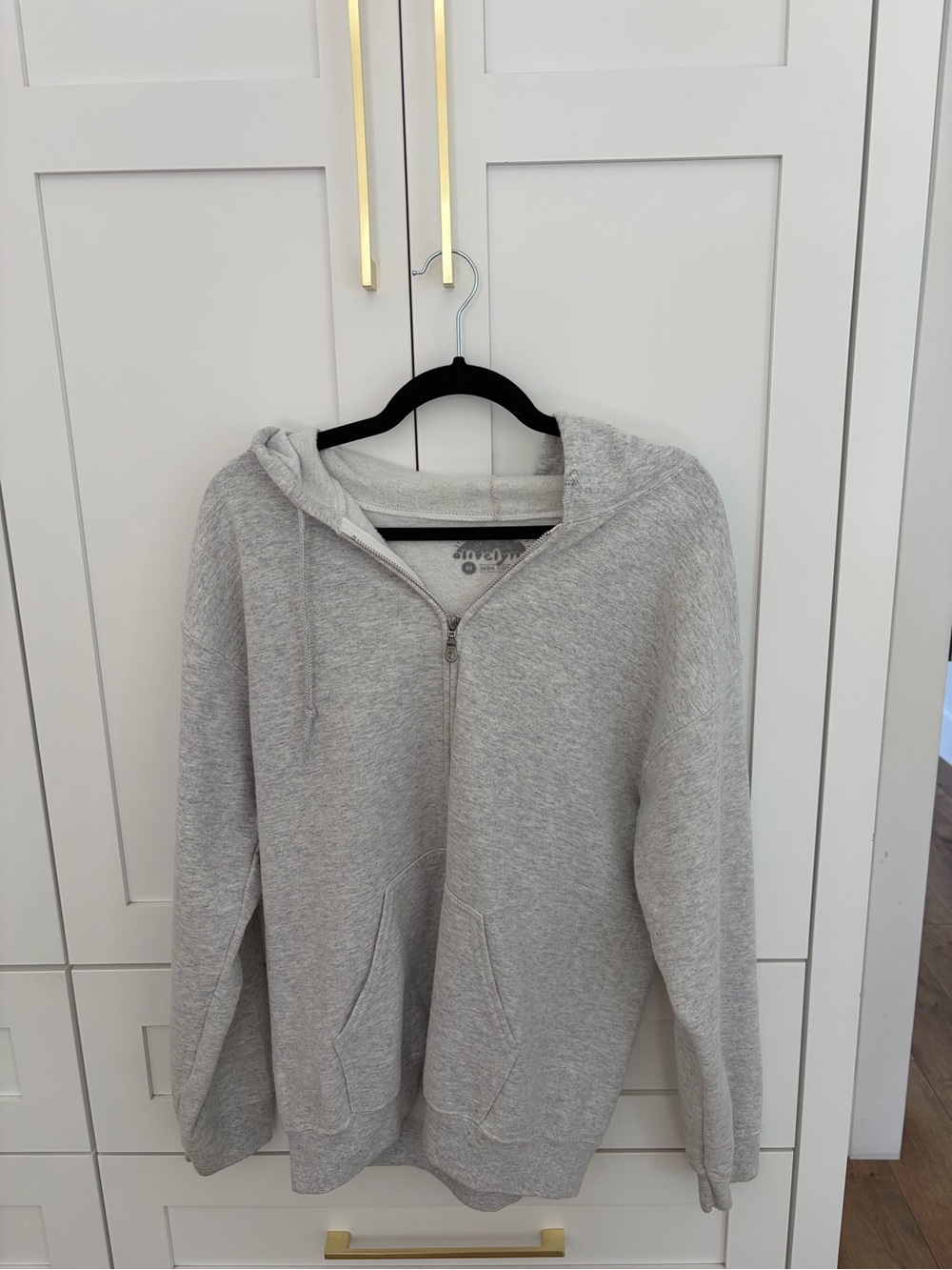 Light Gray Zip Hoodie Sweater - Unbranded